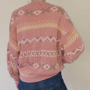 VTG L.L. Bean Knit Boho Grandma Sweater Colorful vintage sweater size Medium